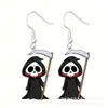 Aretes con Diseños de Gatos Lindos y Aterradores, Aretes Acrílicos de Momia con Patrón de Dibujos Animados Transfronterizos de Halloween