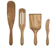 Madeira de acácia estilo europeu cabo longo espátula teca utensílios de cozinha conjunto de cinco peças espátula para molho espátula para mexer salada espátula espátula de madeira