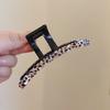Pinza para el pelo Vintage con Estampado de Leopardo Color Café con un Toque de Lujo, Pinza de Tiburón Estilo Hong Kong, Accesorio para el Cabello de Material de PC para la Parte Posterior de la Cabeza