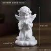 Enfeites de Resina de Anjo Europeu Estátua de Gesso Retrô Menina Anjo Branca Decoração de Mesa Adereços de Arte