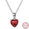 Bestseller transfronterizo Collar Whalexi de plata de ley S925, collar de corazón de circonita con piedra de nacimiento del zodíaco de doce colores