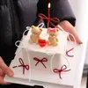 214 Decoración para Pastel del Día de San Valentín Figura de Osito Lindo Sentado Pareja Confesión Vela en Forma de Corazón Decoración Enchufe