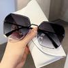 Gafas de Sol Sin Marco para Mujer de Gama Alta para Rostro Grande Anti-ultravioleta Rostro Redondo Gafas de Sol Protectoras Solares de Verano 2025 Nueva Moda Adelgazantes
