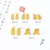 Chapado al vacío esmerilado no se decolora por mucho tiempo Accesorios dorados para manualidades Buena suerte Li Ping An Lluvia Feliz Tarjeta gradual Fuxi