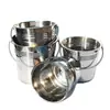 Balde de Água de Aço Inoxidável, Balde Doméstico Portátil com Tampa, Balde de Grande Capacidade para Jardim de Infância, Refeitório, Balde de Óleo, Balde de Ferro para Limpeza