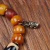 Diseño Original Hueso de Camello Cubo Cuentas Wen Jugar Pulsera Tíbet Retro Regreso Hueso Cuentas Accesorios Pulsera de Anillo Único para Hombres y Mujeres
