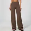 Calça de Yoga de Perna Larga Novo Estilo Cintura Alta Controle de Barriga Levanta Bumbum Pilates Treinamento Alta Elasticidade Fitness Esportes Calça Longa 5575
