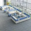 Canto Sofá Criativo Recepção de Escritório Área de Lounge Cabine Sofá de Negociação Mesa de Centro Simples Moderna