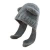 Chapéu de pelúcia com proteção auricular transfronteiriça, chapéu de inverno à prova de frio, quente, de lã tricotada, com orelhas de urso, gorro de lã de cordeiro