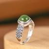 Anillo de plata de ley S925 con diseño vintage de cera de abejas tejida y desgastada, anillo abierto con personalidad para mujer.