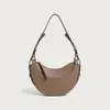 Bolsa Lua Nova Color Sólida Elegante em Formato de Meia-Lua, Padrão Texturizado de Alta Qualidade, Bolsa de Ombro Transversal Versátil para o Dia a Dia Venda por Atacado