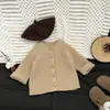 Ropa exterior de punto de lana para bebés de primavera y otoño para niños y niñas, bebés y niños pequeños, Ropa de otoño para salir, Suéteres y cárdigans simples y elegantes