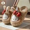 Chinelos de Algodão Hello Kitty para Mulheres Outono e Inverno Internos Casa 2025 Novos Chinelos de Algodão Pelúcia Baotou para Mulheres Roupa de Inverno
