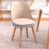 Silla de comedor nórdica de madera maciza, moderna y sencilla, para el hogar, para apartamento pequeño, estilo crema, con mesa y silla, respaldo suave y taburete.