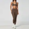 Ze Traje de Yoga de Nuevo Estilo Innovador para Mujer Control de Abdomen Levantamiento de Glúteos Halter Escote en V Profundo Push-up Espalda Hermosa Ropa Exterior Conjunto Deportivo 5575