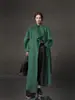 Diseño de cuello alto de alta gama abrigo de lana de doble cara retro abrigo de lana otoño e invierno largo nuevo hombre pequeño