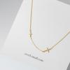 Collar Nalan S925 Plata Esterlina Mini Plisado Cruz Dulce y Fresco Superficie Cóncava-Convexa Cadena Clavícula D8735