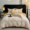 Conjunto de cama de quatro peças em algodão escovado, retém calor e é quente, conjunto de quatro peças em flanela de algodão puro espessa, 100% algodão puro por dentro e por fora, oferta especial