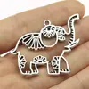 47X42Mm 9g Plata Antigua DIY Aleación Accesorios Material Lindo Animal Elefante Colgante