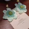 Nuevos Pendientes de Flor de Gardenia Estilo Chino para Mujer Verano Ambiente de Playa Pendientes de Botón Joyería de Oreja Fresca y Única