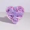 Venta al por mayor del fabricante 6 Flores de Jabón en Forma de Corazón Caja de PVC Día de San Valentín Regalo Pequeño Flor Artificial Juego de Baño Suministros a Juego