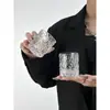 Taza de Vidrio Patrón Glaciar Taza de Agua Taza de Whisky Taza Martillada Japonesa Taza para Bebidas Taza de Té