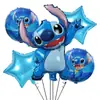 Nuevo Bebé Estrella stitch Dibujo Animado Dibujo Animado traje de globos de aluminio decoración de fiesta de cumpleaños juguetes para niños