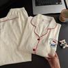 Fábrica de Origen Nuevo Popular de Primavera y Otoño Algodón Nube Delgado Dulce Pijama de Manga Larga Pantalón Largo Ropa de Casa