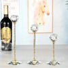 Juego de Candelabros de Cristal de Tres Piezas Estilo Europeo al por Mayor Transfronterizo, Accesorios para Decoración de Bodas, Manualidades y Adornos para el Hogar