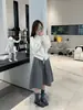 Falda Larga de Invierno 2026 para Mujer, Estilo Casual, Espesa de Lana, Forma de Capullo de Flor, Nueva, Elegante, Versátil, Adelgazante, Longitud Media, Estilo Paraguas