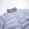 Jaqueta puffer feminina leve de inverno com capuz curta, jaqueta acolchoada, casaco quente repelente à água, jaqueta estilo esportivo 13806