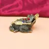 Sapo Dorado Hueco de Latón Sapo Dorado de Tres Patas Sapo Dorado de Tres Patas Retro Broca de Punta Hueca Sapo Dorado Adornos Chinos para Sala de Estar Mascota de Té