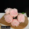 Flores Artificiais Amarradas à Mão com 6 Peônias, Flores Falsas Decorativas Estilo Europeu para Casamentos, Flores de Peônia Simuladas, Buquê de Noiva