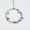 Nuevos Brazaletes de Cristal Estilo Chino, Brazaletes de Grava de Cristal Más Vendidos Transfronterizos, Joyería de Mano de Jade y Piedras Preciosas con Diseño de Nicho