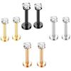 Aço inoxidável 316L zircão lábio unha nariz unha jóias atacado 18G nariz unha atacado 1,0x 8/6mm
