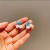 Pendientes de plata de ley 925 estilo coreano, nuevos, huecos, con racimos de perlas y flores de mariposa, para mujer, frescos, dulces, juveniles, a la moda, combinan con todo
