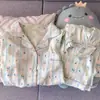 Directo de fábrica [47 patrones] cárdigan de doble capa de algodón nube con solapa, ropa de casa de verano de manga larga y pantalones largos
