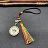 Xizang pingente de borla olho do Deus da Riqueza de cinco vias para interior de carro pendurado Rei zachilam Guanyin de quatro braços Mãe Verde
