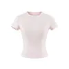 Camiseta Cropped Juvenil Redonda de Manga Corta con Estampado de Lunares de Cintura Alta Verano Ajustada Base para Chica Atrevida