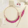 Set de Collar y Pendientes de Joyería Transfronteriza Europea y Americana, Accesorios para Vestidos de Banquete y Novia, Joyería Versátil de Gama Alta al por Mayor para Mujeres