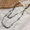 Collar Asimétrico de Cuentas de Vidrio Coloridas Estilo Étnico Retro Apilable Lujo Accesible Cadena de Clavícula de Gama Alta Collar Versátil para Mujeres