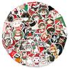 50 pegatinas navideñas con dibujos de gatos para portátil, equipaje, libro de mano, teléfono móvil, pegatinas decorativas.
