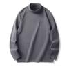 Camiseta Base de Forro Polar de Color Sólido Doble Cara Cuello Redondo Manga Larga para Hombre Calentadora Cálida Interior Pesada Blanca Camiseta Otoño e Invierno Top Forrado de Polar