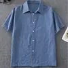 Camisa de Manga Corta Rayada Desmontable Estilo Americano para Hombre, Nueva Tendencia de Verano Marca Holgada Casual Chaqueta Camisa con Solapa