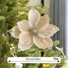 Nuevas Decoraciones Navideñas 25 cm de Alto Terciopelo de Gama Alta Flores de Magnolia Simuladas Decoración para Árbol de Navidad Accesorios Pequeños DIY