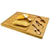 Produto Popular Transfronteiriço: Conjunto de Tábua de Queijo de Bambu com Múltiplas Especificações e Faca de Queijo de Aço Inoxidável, Prato de Piquenique, Tábua de Corte para Festa e Piquenique