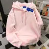 Moletom com Capuz Espesso Solto Estilo Preguiçoso Forrado com Lã de Alta Qualidade para Mulheres Outono e Inverno 2025 Novo Estilo Casal Estilo Ins Top