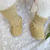 Zapatos para bebé y niño pequeño de otoño e invierno con pelo integrado, forro polar, rizo grueso, suela suave de algodón, zapatos y calcetines