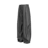 25047 Retro Americano Unisex Moderno Diseño Desestructurado con Pliegues Pantalón Casual para Hombre con Caída Ligeramente Curva