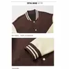 Nueva Chaqueta de Béisbol Colorida de Algodón de 330g con Bloques de Color, Marca de Moda, Hombro Caído para Hombre, Corte Holgado, Logo Bordado Juvenil, Personalización